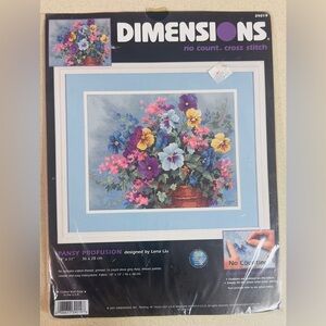 NEW - Dimensions “Pansy Profusion” Cross Stitch Kit # 39019 by LENA LIU